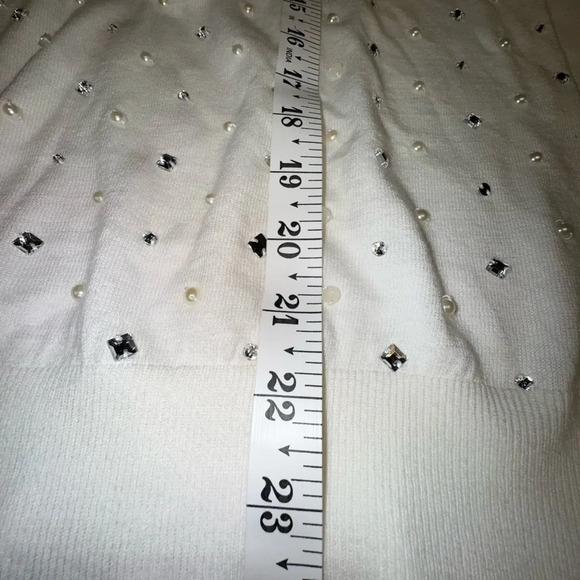 Victoria Secret L Elegant Romantic White Embellished Women's Top - Picture 7 of 7